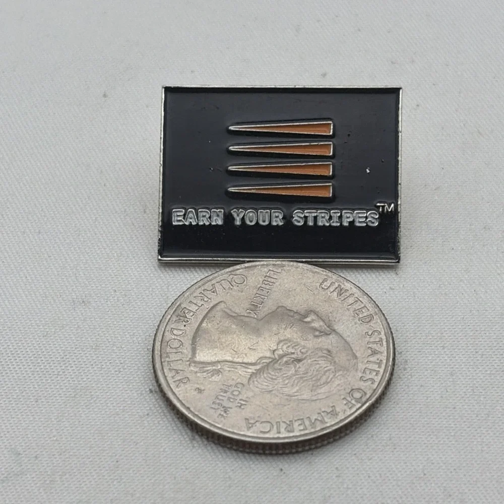 Earn Your Stripes Frosted Flakes Cereal Lapel Hat Pin Kellogg's Black Orange